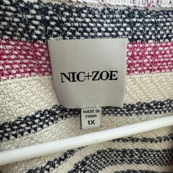 Nic+Zoe Dashing Days Tweed Fringe Trim Jacket US Women's 1X Plus - Picture 3 of 9